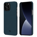 Pitaka iPhone 13 Pro Max Aramid Grey Blue dėklas 