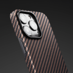 Pitaka iPhone 13 Pro Max Aramid Grey Gold dėklas 