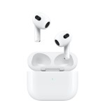 Apple AirPods bevielės ausinės su bevieliu įkrovimo dėklu (3 karta) (išpakuotos)