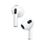Apple AirPods bevielės ausinės su bevieliu įkrovimo dėklu (3 karta) (išpakuotos)