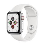 Watch Series 5 40mm GPS + Cellular Stainless Steel Case with White Sport Band