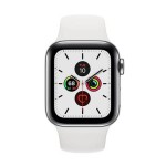 Watch Series 5 40mm GPS + Cellular Stainless Steel Case with White Sport Band