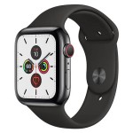 Watch Series 5 44mm GPS + Cellular Space Black Stainless Steel Case with Black Sport Band (buvo išpakuotas)