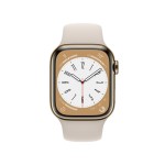 Apple Watch Series 8 GPS + Cellular 41mm Gold Steel Case with Starlight Sport Band