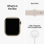 Apple Watch Series 8 GPS + Cellular 41mm Gold Steel Case with Starlight Sport Band