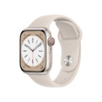 Apple Watch Series 8 GPS + Cellular 41mm Starlight Aluminium Case with Starlight Sport Band