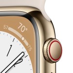 Apple Watch Series 8 GPS + Cellular 45mm Gold Stainless Steel Case with Starlight Sport Band