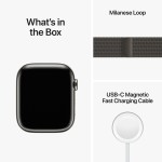 Apple Watch Series 8 GPS + Cellular 45mm Graphite Stainless Steel Case with Graphite Milanese Loop