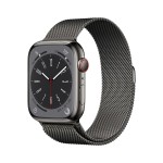 Apple Watch Series 8 GPS + Cellular 45mm Graphite Stainless Steel Case with Graphite Milanese Loop (išpakuotas)