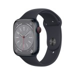 Apple Watch Series 8 GPS + Cellular 45mm Midnight Aluminium Case with Midnight Sport Band (išpakuotas)