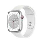 Apple Watch Series 8 GPS + Cellular 45mm Silver Aluminium Case with White Sport Band