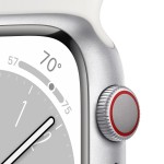 Apple Watch Series 8 GPS + Cellular 45mm Silver Aluminium Case with White Sport Band