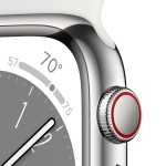 Apple Watch Series 8 GPS + Cellular 45mm Silver Stainless Steel Case with White Sport Band