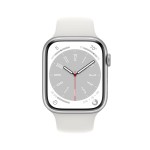 Apple Watch Series 8 GPS 45mm Silver Aluminium Case with White Sport Band