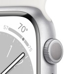 Apple Watch Series 8 GPS 45mm Silver Aluminium Case with White Sport Band