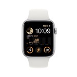 Apple Watch SE GPS + Cellular 44mm Silver Aluminium Case with White Sport Band