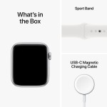 Apple Watch SE GPS + Cellular 44mm Silver Aluminium Case with White Sport Band