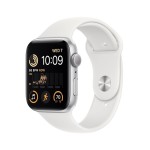 Apple Watch SE GPS 44mm Silver Aluminium Case with White Sport Band