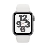 Apple Watch SE GPS + Cellular, 44mm Silver Aluminium Case with White Sport Band