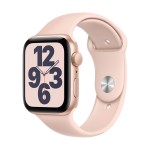 Apple Watch SE GPS, 44mm Gold Aluminium Case with Pink Sand Sport Band