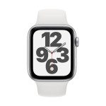 Apple Watch SE GPS, 44mm Silver Aluminium Case with White Sport Band