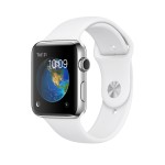 Watch Series 2 38mm Stainless Steel Case with White Sport Band