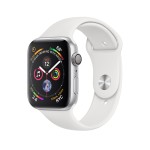 Watch Series 4 40mm Silver Aluminum Case with Cape Cod Blue Sport Loop + White Sport Band