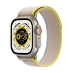 Apple Watch Ultra GPS + Cellular, 49mm Titanium Case with Yellow/Beige Trail Loop - S/M