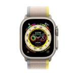 Apple Watch Ultra GPS + Cellular, 49mm Titanium Case with Yellow/Beige Trail Loop - S/M