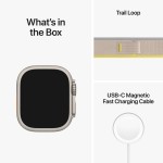 Apple Watch Ultra GPS + Cellular, 49mm Titanium Case with Yellow/Beige Trail Loop - M/L