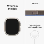 Apple Watch Ultra GPS + Cellular, 49mm Titanium Case with Blue/Gray Trail Loop - S/M