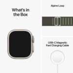 Apple Watch Ultra GPS + Cellular, 49mm Titanium Case with Green Alpine Loop - Medium