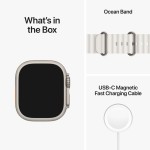 Apple Watch Ultra GPS + Cellular, 49mm Titanium Case with White Ocean Band (pažeista pakuotė)