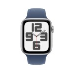 Apple Watch SE GPS + Cellular 40mm Silver Aluminium Case with Denim Sport Band - S/M