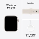 Apple Watch SE GPS + Cellular 40mm Starlight Aluminium Case with Starlight Sport Band - M/L