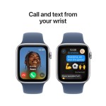 Apple Watch SE 2 GPS 44mm Silver Aluminium Case with Denim Sport Band - S/M