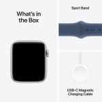 Apple Watch SE 2 GPS 44mm Silver Aluminium Case with Denim Sport Band - S/M