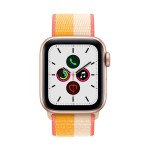Apple Watch SE GPS + Cellular, 40mm Gold Aluminium Case with Maize/White Sport Loop