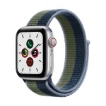 Apple Watch SE GPS + Cellular, 40mm Silver Aluminium Case with Abyss Blue/Moss Green Sport Loop (2020)