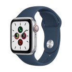Apple Watch SE GPS + Cellular, 40mm Silver Aluminium Case with Abyss Blue Sport Band