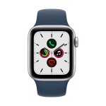 Apple Watch SE GPS + Cellular, 40mm Silver Aluminium Case with Abyss Blue Sport Band