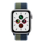 Apple Watch SE GPS + Cellular, 44mm Silver Aluminium Case with Abyss Blue/Moss Green Sport Loop (2020)