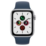 Apple Watch SE GPS + Cellular, 44mm Silver Aluminium Case with Abyss Blue Sport Band (2020)