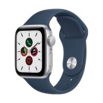 Apple Watch SE GPS, 40mm Silver Aluminium Case with Abyss Blue Sport Band