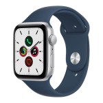 Apple Watch SE GPS, 44mm Silver Aluminium Case with Abyss Blue Sport Band (2020)