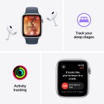 Apple Watch SE GPS 40mm Silver Aluminium Case with Storm Blue Sport Band - S/M (išpakuotas)
