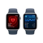 Apple Watch SE GPS + Cellular 40mm Silver Aluminium Case with Storm Blue Sport Band - S/M 