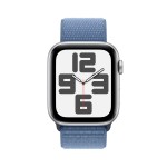 Apple Watch SE GPS + Cellular 44mm Silver Aluminium Case with Storm Blue Sport Loop