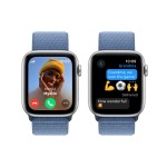 Apple Watch SE GPS + Cellular 44mm Silver Aluminium Case with Storm Blue Sport Loop