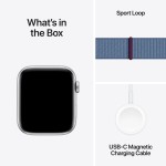 Apple Watch SE GPS + Cellular 44mm Silver Aluminium Case with Storm Blue Sport Loop